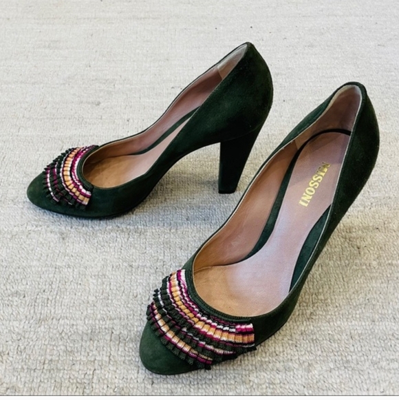 Missoni Ruffle Toe Suede Heels - Picture 3 of 6